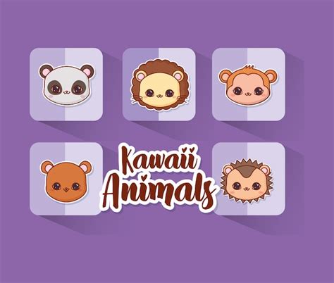 Premium Vector Kawaii Animals Design