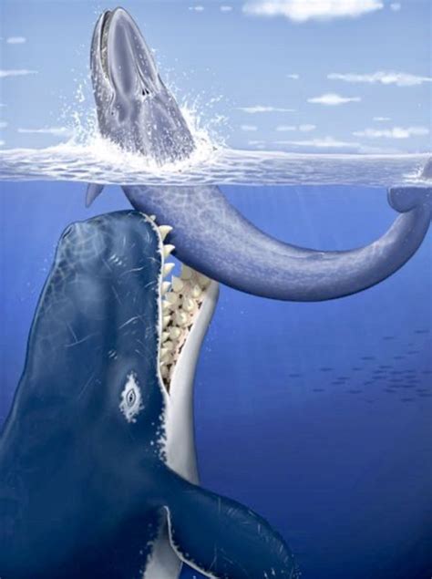 The Extinct Whale Leviathan Livyatan Melvillei Attacking A Baleen