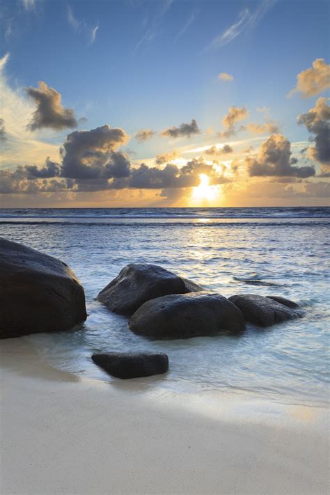Rocks On Beach At Sunrise Anse Parnel Mahe Seychelles 600 05786221