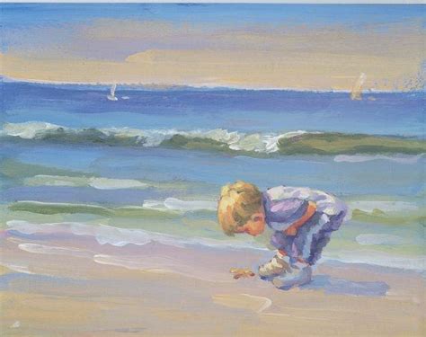 Little Boy At The Beach Impressionist Art By Lucelleraad On Etsy Art