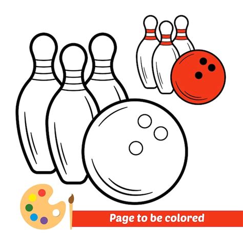 Premium Vector Coloring Book For Kids Bowling Ball Vector