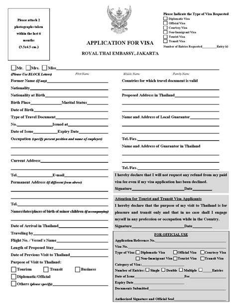 Visa Application Form Thailand By Aiesec Lc Undip Tn List Issuu