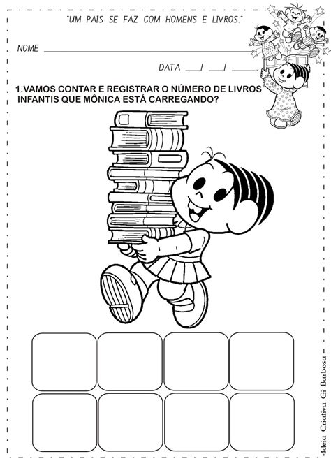 Álbum De Atividades Dia Do Livro Infantil Com Ilustrações De Turma Da