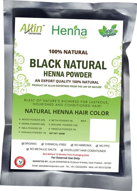 Allin Exporters Natural Black Henna Hair Color Price In India Buy