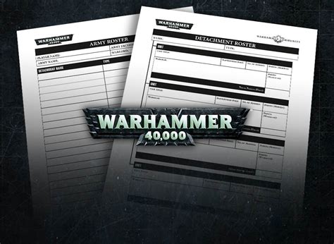 A Downloadable Warhammer 40000 Army Roster Warhammer Community