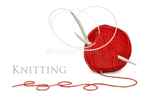 Red Wool And Knitting Needles Stock Photo Image Of Sewing Work 22552068