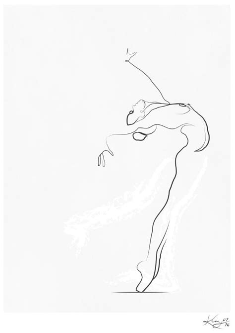 Flight Dancer Line Drawing Art Print By Kerry Kisbey Society6