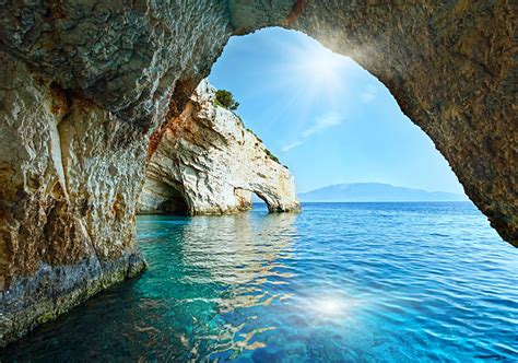 Arch At The Blue Caves Zakynthos Island Greece Stock Photos Pictures