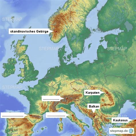 Europa Gebirge Karte Deutschlandkarte 2023