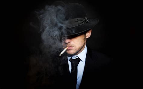 Download Man Smoking Black Aesthetic Cool Men Wallpaper