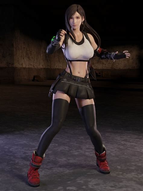 FFVII Remake Tifa Render By Fakemodeo On DeviantArt Final Fantasy Female Characters Yuna