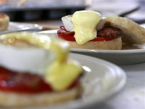Poached Eggs On English Muffins With Helgas Hollandaise Recipe Food