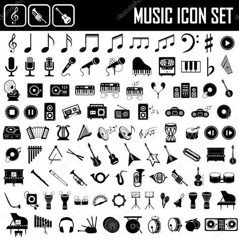 Musical Instruments Icon Set Stock Vector Image By ©hedgehogvector