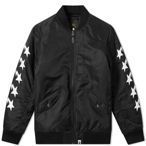 A Bathing Ape Bapesta Bomber Jacket Black A Bathing Ape