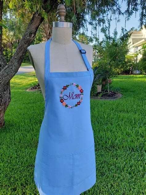 Embroidery Aprons Embroidery Monogram White Embroidery Custom