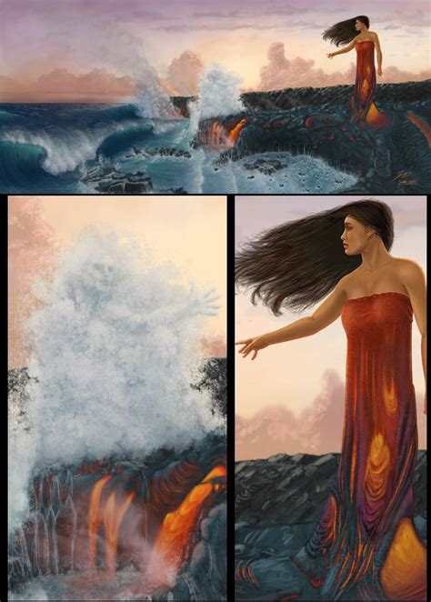 Pele Met Her Sister Namakaokaha`i Goddess Of Water Hawaiian Mythology Hawaiian Goddess Fire
