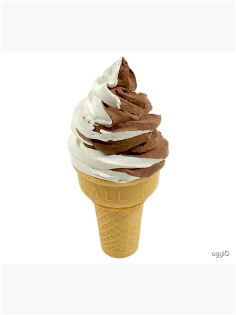 Twist Ice Cream Cone Vanilla And Chocolate Soft Serve Poster By Oggi Redbubble