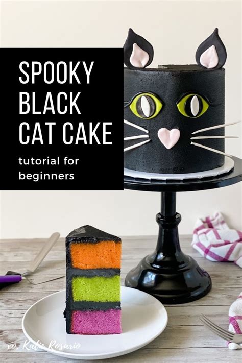 Black Cat Cake For A Festive Halloween Xo Katie Rosario Recipe