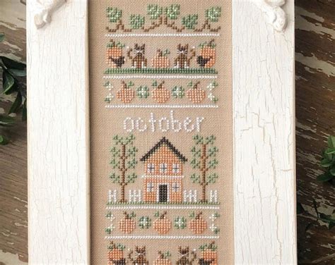 Country Cottage Needleworks Sampler Of The Month October Etsy