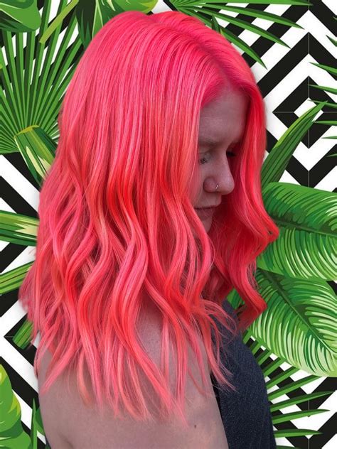 Coral Pink Hair Color Rosalva Adair