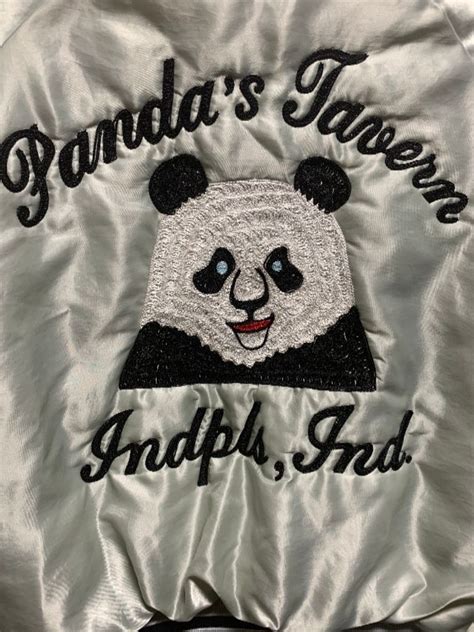 Satin Snap Up Jacket Chain Stitched Pandas Tavern Indpls Ind