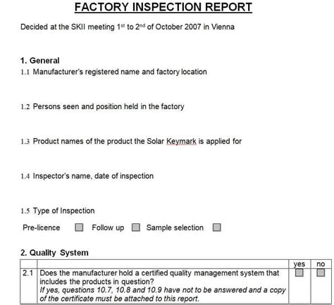 Editable Inspection Report Templates Writing Word Excel Format