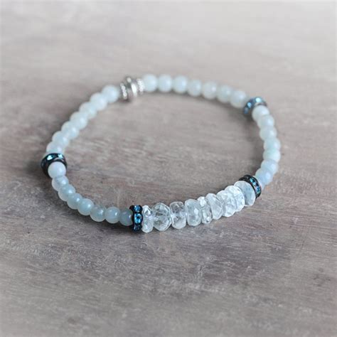Aquamarine Stretch Bracelet March Birthstone Gift