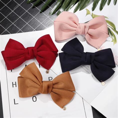 Imucci New Big Solid Cloth Bows Hair Clips Trendy Gift For Girls And