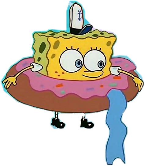 Spongebob Sticker Spongebob In Donut Png Clipart Full Size Clipart