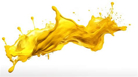 Fresh Yellow Color Liquid Splashes Background 3d Illustration Of