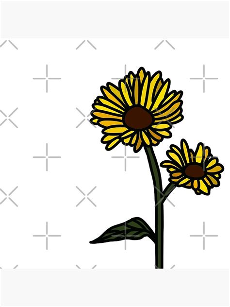 Double Aesthetic Sunflower On White Poster By Rocket To Pluto Redbubble