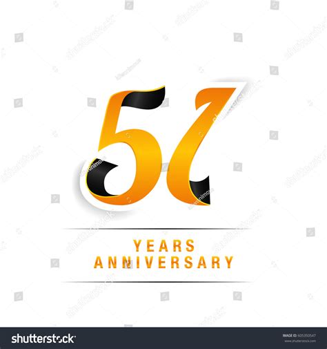 51 Years Yellow And Black Anniversary Logo Royalty Free Stock Vector