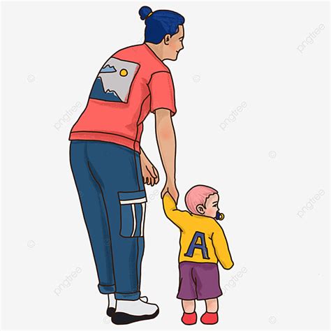 Gambar Ilustrasi Hari Ayah Yang Ditarik Angin Berjalan Bersama
