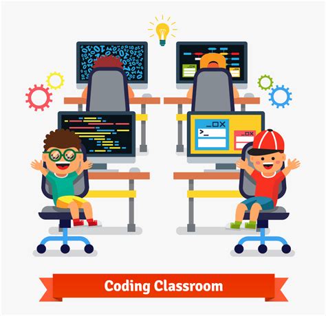 Cartoon Of Kids Exited About Coding Coding Kids Free Transparent