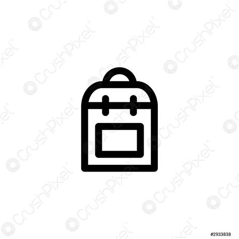 School Bag Icon With Outline Style Stock Vector 2933838 Crushpixel