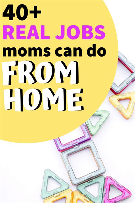 The Words 40 Real Jobs Moms Can Do From Home On Top Of Colorful Magnets