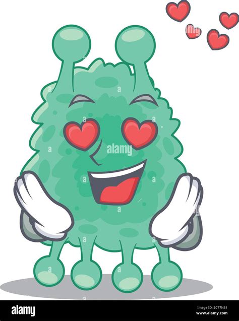 Romantic Azotobacter Vinelandii Cartoon Character Has A Falling In Love