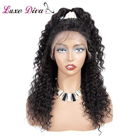 luxe diva indian hair deep wave wig 360 lace frontal wigs for black women human hair wigs non