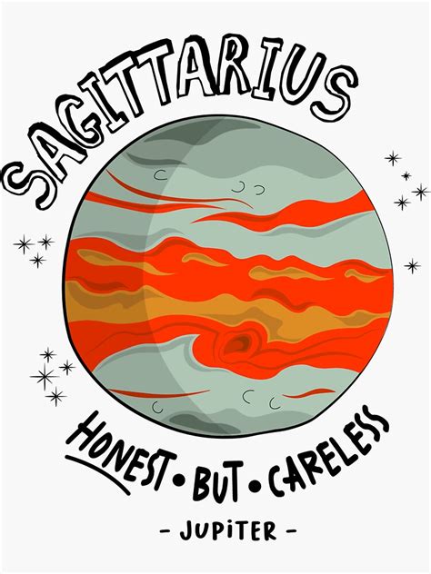 Sagittarius Ruling Planet Jupiter Light Background Sticker By
