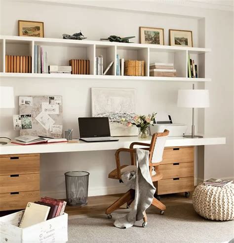 Long Desk With Filing Cabinets And Above Desk Cube Storage For Home