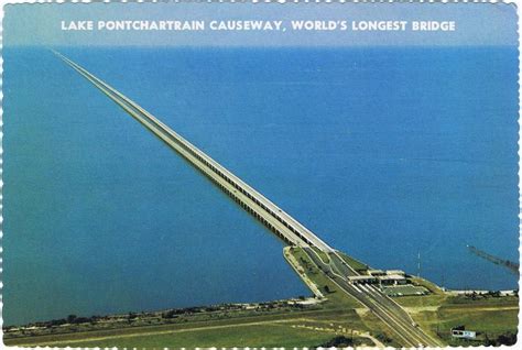 An Aerial View Of The Lake Pontchatan Causay Worlds Largest Bridge