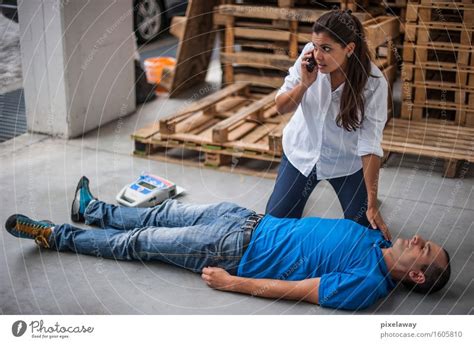 Unconscious Man After Fatal Accident A Royalty Free Stock Photo From