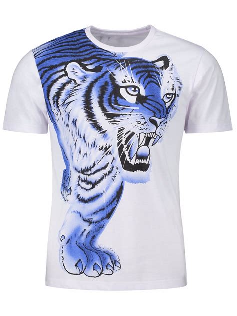 Fashion Tiger Print Crew Neck T Shirt New Design Drop Ship Tops Tees