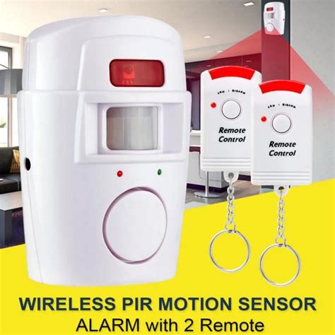 Pir Motion Sensor Alarm Wireless Home Garage Caravan 2 Remote Controls