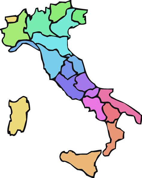 Italia Regioni Color Mapsof Net