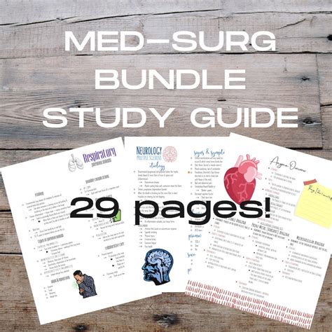 Med Surg Nursing School Bundle Study Guide Bundle Medical Etsy