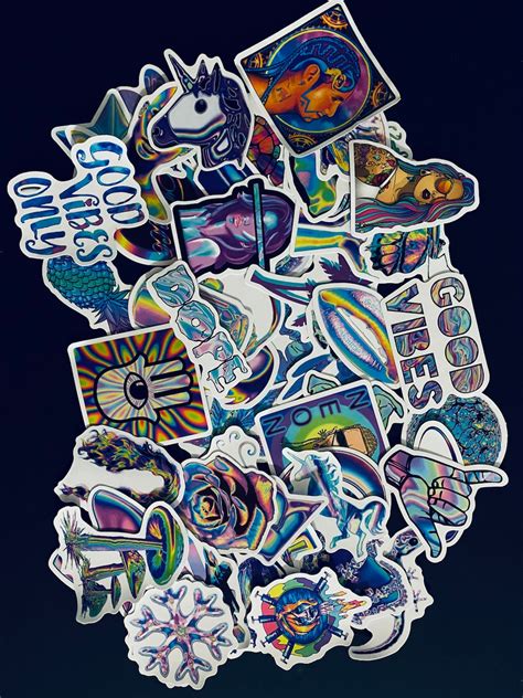 50 Pcs Psychedelic Sticker Pack Laptop Stickers Etsy