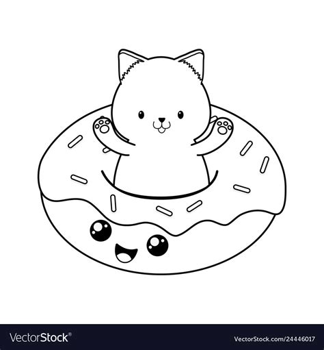 Cat Easy Cute Donut Drawings