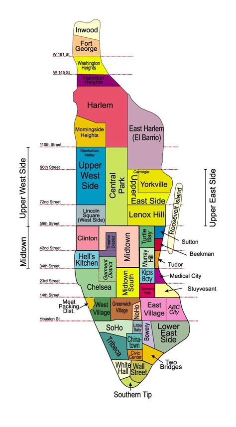 Map Of Neighborhoods In Manhattan Nyc Neighborhood Maps Bald Punk