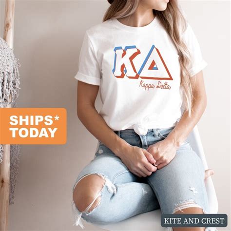 Kappa Delta T Shirt Kd American Colored Tee Sorority Big Etsy